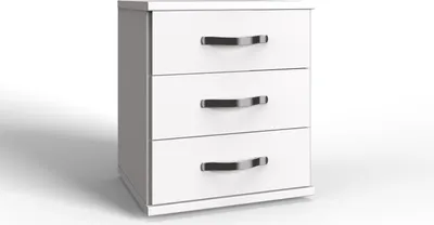 Produktbild von Schubkastenkommode >Duo< in WEISS,AUFLEISTUNGEN CHROM - 46x58x40cm (BxHxT)