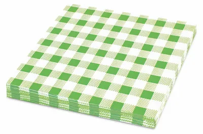 Produktbild von 400x Servietten Prägeservietten 33 x 33cm 1-lagig KARO grün