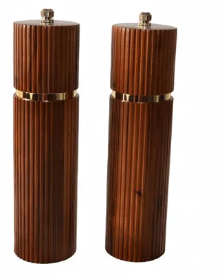 Akazienholz-Salz- und Pfeffermühlen, Keramikmahlwerk, 21 cm