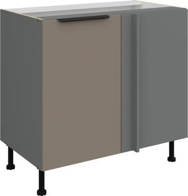 Image de Meuble d'angle allongé LUNARA - largeur 90 cm, beige foncé / anthracite