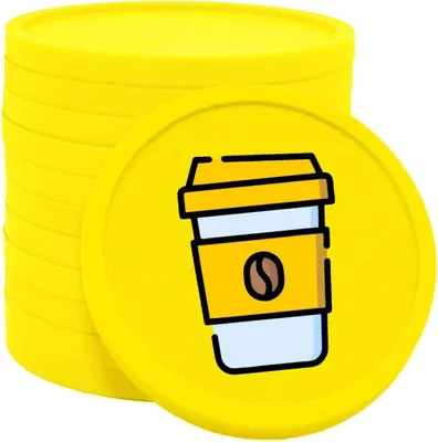 Zdjęcie produktu dla Żetony CombiCraft Coffee-To-Go fluorożółte - Ø29mm - 100 sztuk