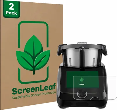 Produktbild von 2x ScreenLeaf Schutzfolie für SilverCrest Monsieur Cuisine Smart BLACK EDITION nachhaltiger Displayschutz Display Schutz Folie Klar Transparent