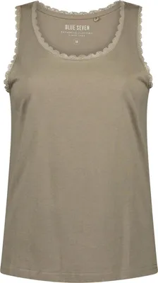Produktbild von Blue Seven Damen Top mit Spitzen-Details - Ärmelloses Shirt mit Rundhalsausschnitt in Tee Größe 46