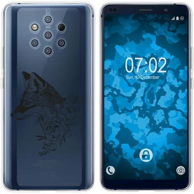 Produktbild von PhoneNatic Case kompatibel mit  Nokia 9 PureView Silikon-Hülle Floral Fuchs M1-1