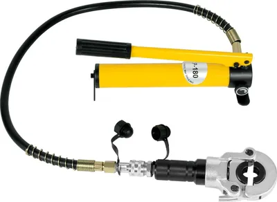 Produktbild von Hydraulische Rohrpresszange 6T - Handgerät - Backen V12–28mm TH16–32mm - Für Kupferrohre - Manuelle Crimpzange - Gelb