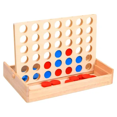 Image de Jeu 4 en ligne 24x15x4 cm Bois solide