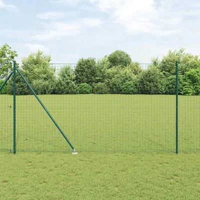 Produktbild von "2026 Promotion" Zaun mit Pfosten - Drahtzaun - Grün 1,6x10 m Stahl und PVC - Metallzäune CC19046