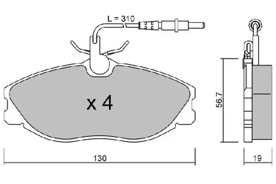 Produktbild von AISIN Bremsbeläge Satz Vorne Bremsklötze passend für PEUGEOT 306 Schrägheck (7A, 7C, N3, N5) BPPE-1018