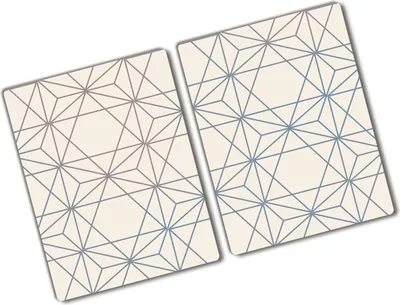 Produktbild von Tulup Glas Herdabdeckplatte - 2x40x52 cm - Glaskeramikkochfeld-Abdeckung Spritzschutz Glasabdeckplatte Kochplattenabdeckung und Schneidebrett - Zweiteilig - Sonstige - Geometrische Figuren - Beige