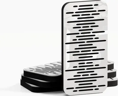 Produktbild von 4er-Pack – Schmalbau-Akustikpaneel für Schallabsorption & Diffusion | Absorption – Schalldämmung |46x23cm|WAVE-18|Weiß glänzender Kunststoff]