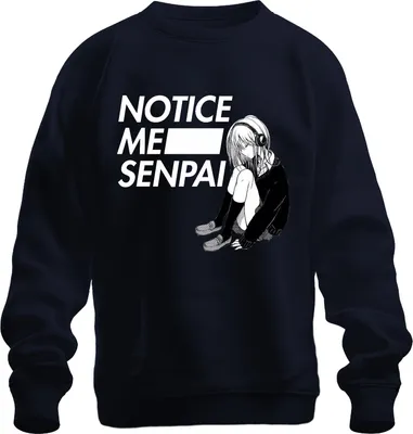 Immagine prodotto di NOTICE ME SENPAI Anime Manga Girls Cuffie Kawaii Otaku Japan Felpa Unisex Pullover, Navy, 3XL