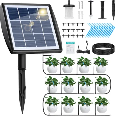 Produktbild von Speed Solar Bewässerungssystem Automatisches Set, Automatische BewäSserung mit Timer und 15 Tropfer -15m Schlauch