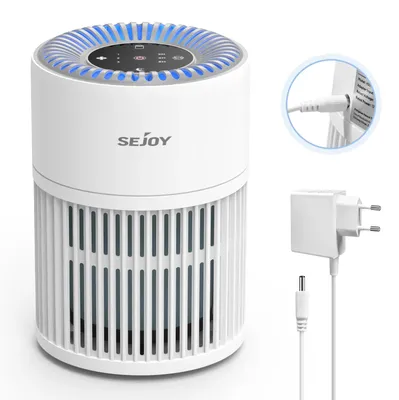 Image de Purificateur d'air pour animaux de compagnie - Purificateur d'air HEPA - Filtre H13 - 12 W - 50 m³/h - Fonctionnement silencieux ≤25 dB - Minuterie - Blanc