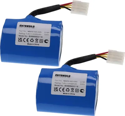 Produktbild von EXTENSILO 2x Akku kompatibel mit Vorwerk VX100 Staubsauger (4400 mAh, 7,4 V, Li-Ion)