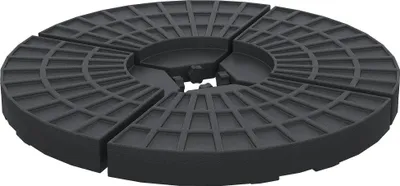 Produktbild von Sonnenschirmständer - Gewichtsplatten für Kreuzständer - 4-teiliges Set - HDPE-Kunststoff - Schwarz