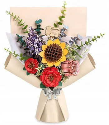 Produktbild von Holz Blumenstrauß DIY Bunt Robotime - Blumenstrauß 3D Puzzle ab 12 Jahren