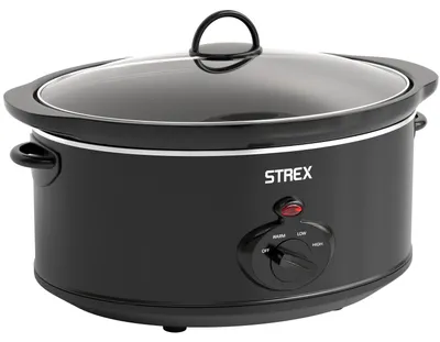 Productafbeelding van Strex Slowcooker 6.5L - Uitneembare Keramische Binnenpan - Warmhoudfunctie - Slow Cooker - Zwart