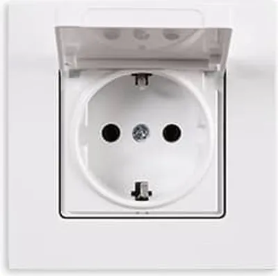 Produktbild von Gunsan Eqona Steckdose mit Deckel Unterputz Weiss