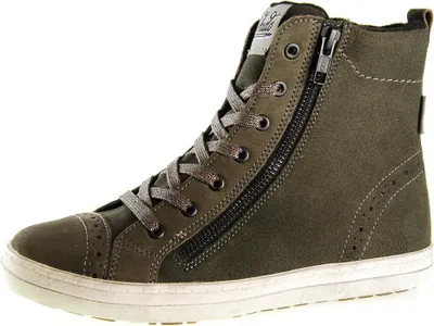 Produktbild von Vado Mädchen Sneaker Grau mit hohem Schaft, Schnürung und seitlichem Reißverschluss