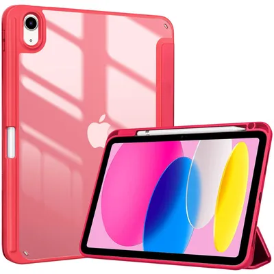 Produktbild von ProCase Hülle für iPad (A16) 11" Generation 2025 / iPad 10 Generation 10,9" 2022 Schutzhülle mit Stifthalter Stoßfeste Smart Case Cover Auto Schlafen/Wachen -Rot