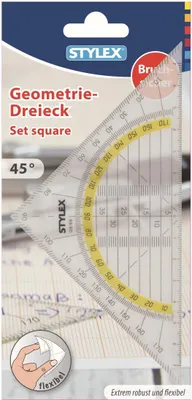 Produktbild von 10x Geometriedreieck, biegsam 16 cm
