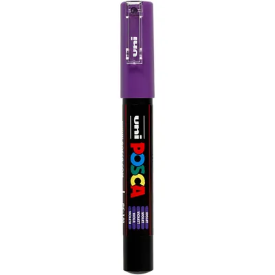 Produktbild von POSCA PC-1M, Violett, Schwarz, Violett, 1 Farben, Extrafein, Rundspitze, Rund