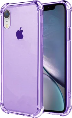 Image de Smartphonica iPhone Xr transparent
  housse en silicone antichoc avec bumper - Violet