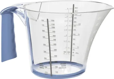 Produktbild von Rotho Messbecher 1,2 L Loft - Meßkanne 22,4 x 15,2 x 12,9 cm - Meßbecher mit Messskala - Messkanne aus Kunststoff - Messbehälter mit Ausgusslippe