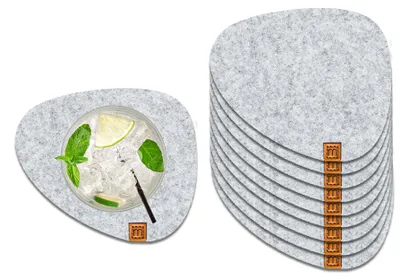 Produktbild von Glasuntersetzer mit Lederlabel 10er-Set