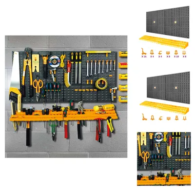 Produktbild von vidaXL Werkzeugwand 500x1000 mm 50 Haken PP - Werkbänke