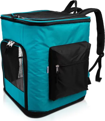 Produktbild von Navaris Rucksack für Hund Katze gepolstert - Hunderucksack Katzenrucksack mit Bauchgurt - 41x34,5x43cm Haustier Backpack faltbar - Traglast bis 12kg