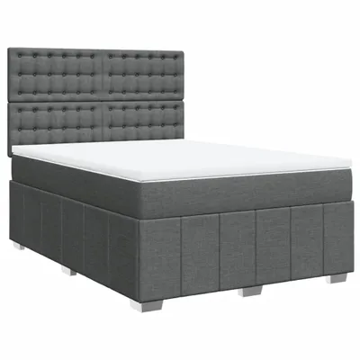 Produktbild von Boxspringbett mit Matratze Dunkelgrau 140x190 cm Stoff