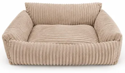 Produktbild von PURRE Lodie Hundesofa Hundebett Plüsch-Cord Visco beige Größe L