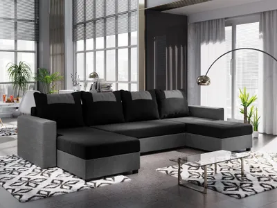 Produktbild von FEDVE Ecksofa Eckcouch mit Schlaffunktion SID mit Bettkasten form U