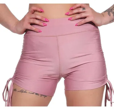 Produktbild von Damen Sport Shorts Hotpants kurz Radler Fitness; Rosa M/L