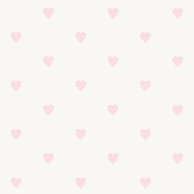 Produktbild von Origin Wallcoverings Tapete Herzchen Weiß und Rosa 53 cm x 10.05 m
