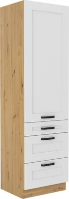 Produktbild von Kondela Lebensmittelschrank Lula 60 DKS-210 3S 1F – Weiß / Artisan-Eiche