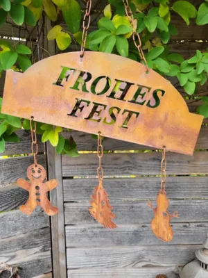 Produktbild von Edelrost Hänger Frohes Fest , Lebkuchen