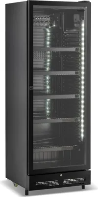 Image de Réfrigérateur Combisteel avec 1 porte vitrée - 400 litres, éclairage LED, 5 porte-étiquettes de prix