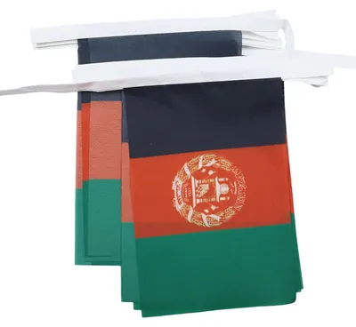 Wimpelkette Afghanistan 6 m, 20 Flaggen, Polyester 21x15 cm