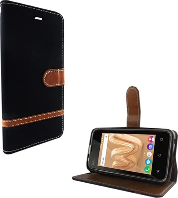 Produktbild von Tasche für Wiko Sunny Max Jeans Cover Handy Schutz Hülle Case Schwarz