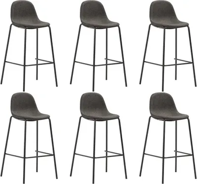 Image de Chaises de bar lot de 6 gris foncé tissu