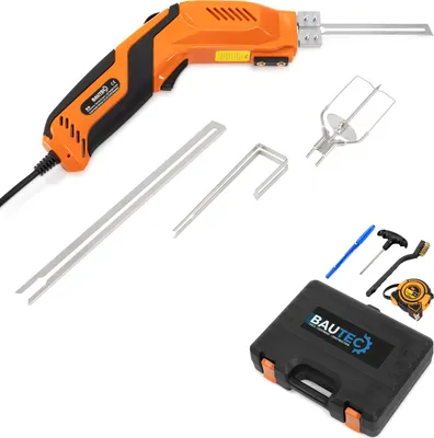 Produktbild von BAUTEC Hand-Styroporschneider Styrocutter 330W » Set 7 mit Klinge 150mm + eckig + Steckdosenschneider