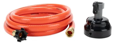 Productafbeelding van Camco RhinoFlex 22999 waterslang voor campers, 3 meter, grijs/zwart, met spoeluitgang