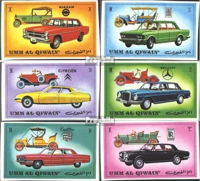 Produktbild von Briefmarken Umm al Kaiwain 1972 Mi 637B-642B (kompl.Ausg.) postfrisch Automobile