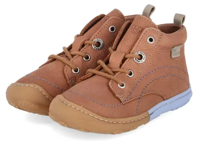 Image de Pepino - Chaussures à lacets pour enfants unie, modèle JUBY, en cuir marron, taille 22