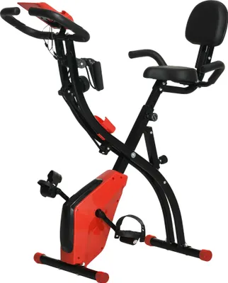 Image de Vélo de fitness pliable, siège réglable, moniteur LCD, rouge