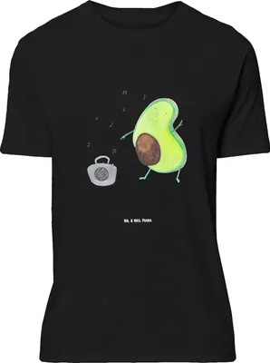 Produktbild von Mr. & Mrs. Panda Größe L T-Shirt Avocado Tanzen - Schwarz - Geschenk, Tshirt, Fröhlich, Musik, Shirt, Party, Singen, mit Spruch