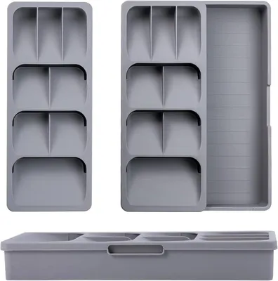 Produktbild von Ausziehbarer Besteckorganizer für Küchenschubladen