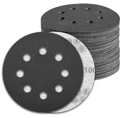 Produktbild von Nassschleifpapier 100 Stück 125mm Klett 8 Loch Körnung 1000 Siliziumkarbid für Exzenterschleifer